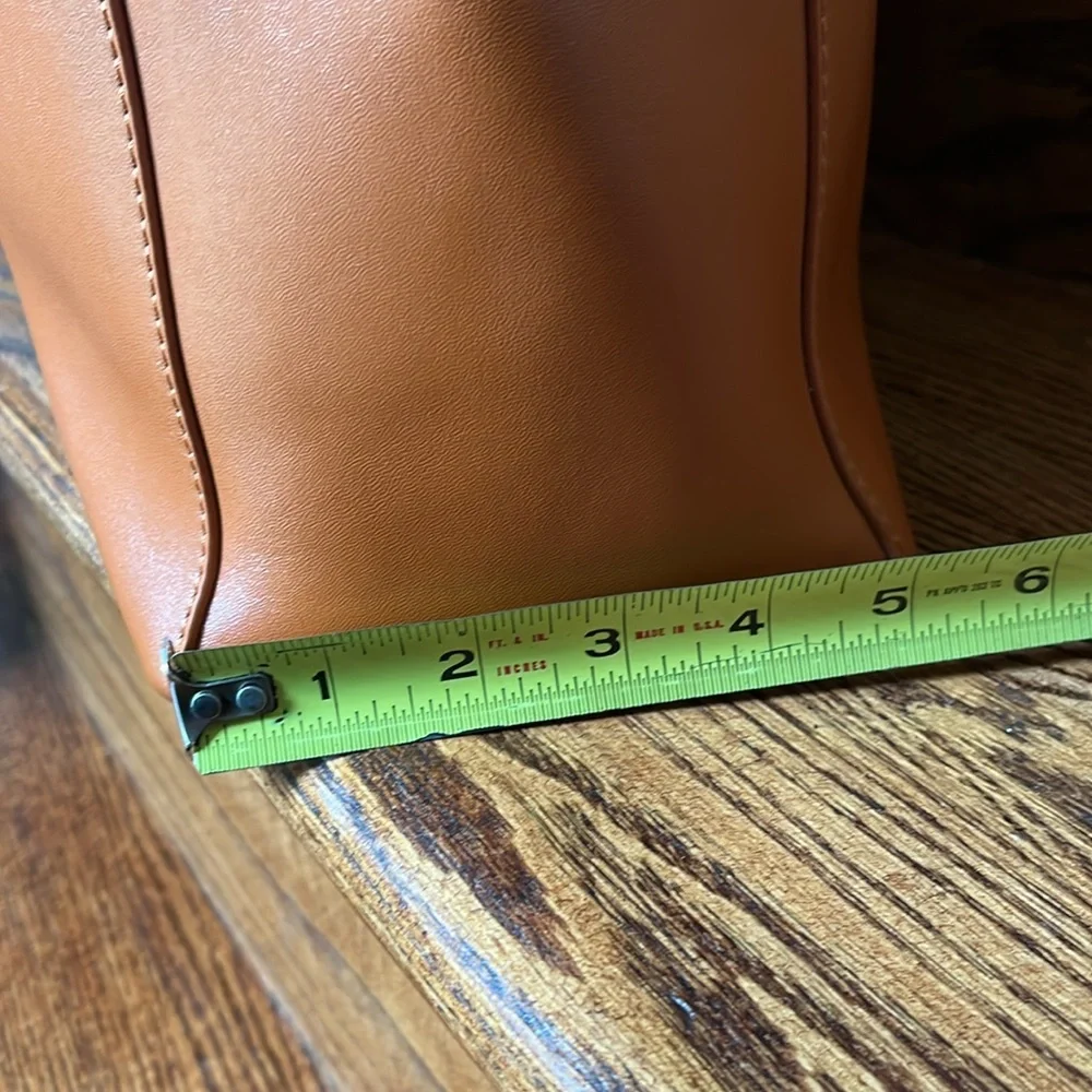 Co Lab Leather Tote Bag with Detachable Pouch
